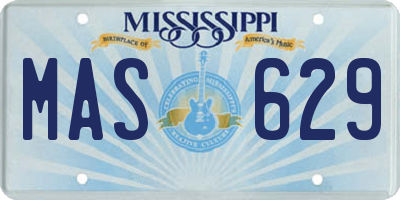 MS license plate MAS629