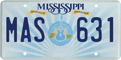 MS license plate MAS631