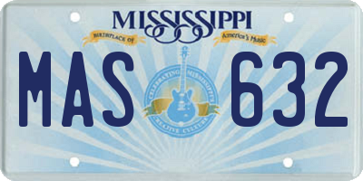 MS license plate MAS632