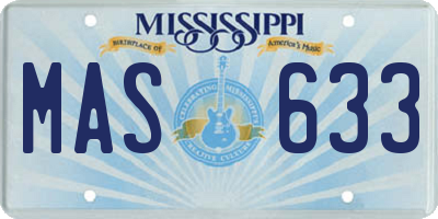 MS license plate MAS633