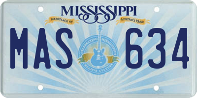 MS license plate MAS634