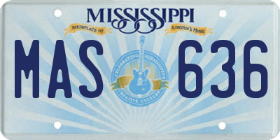 MS license plate MAS636