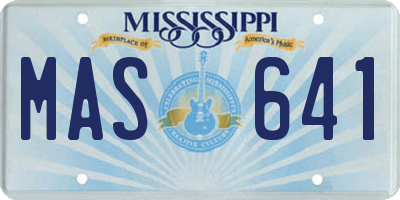 MS license plate MAS641