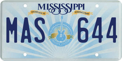 MS license plate MAS644