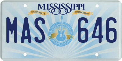MS license plate MAS646
