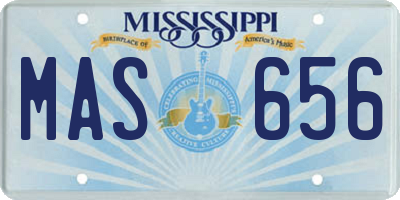 MS license plate MAS656