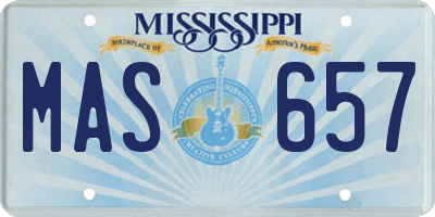 MS license plate MAS657