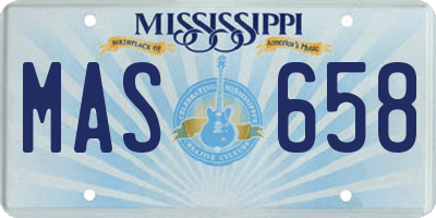 MS license plate MAS658