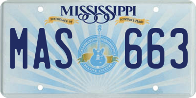 MS license plate MAS663
