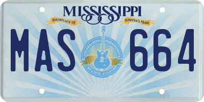 MS license plate MAS664