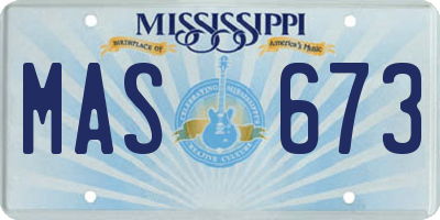 MS license plate MAS673