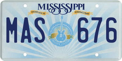 MS license plate MAS676