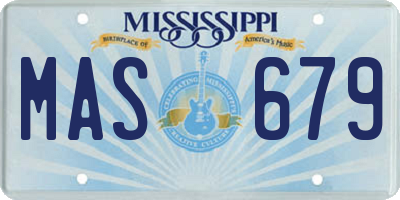 MS license plate MAS679