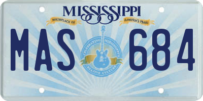 MS license plate MAS684