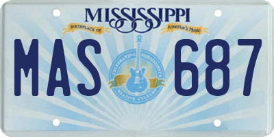 MS license plate MAS687