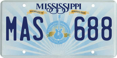 MS license plate MAS688