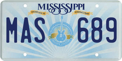 MS license plate MAS689