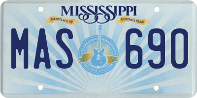 MS license plate MAS690