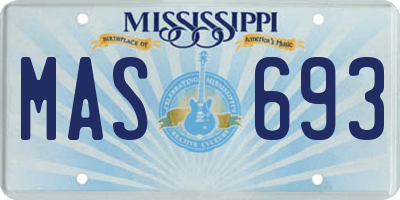 MS license plate MAS693