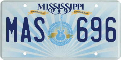 MS license plate MAS696