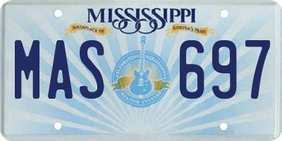 MS license plate MAS697
