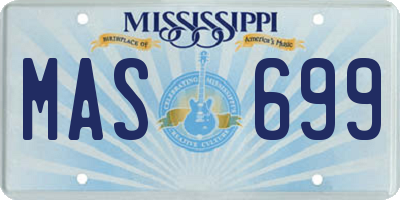 MS license plate MAS699