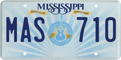 MS license plate MAS710