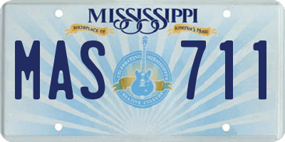 MS license plate MAS711