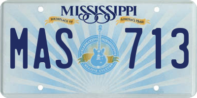 MS license plate MAS713