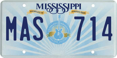 MS license plate MAS714
