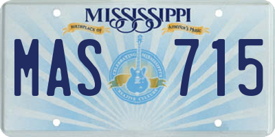 MS license plate MAS715