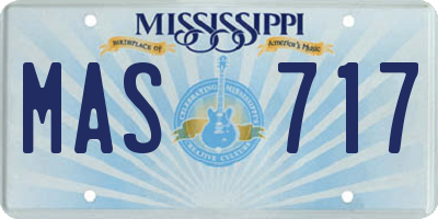 MS license plate MAS717