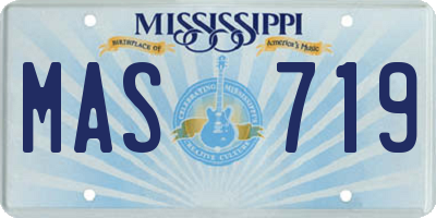 MS license plate MAS719