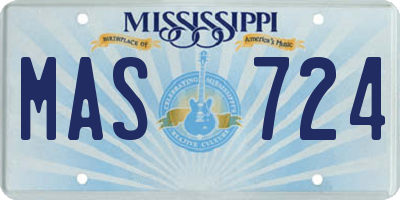 MS license plate MAS724