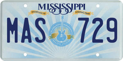 MS license plate MAS729