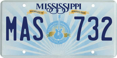 MS license plate MAS732