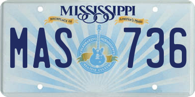 MS license plate MAS736