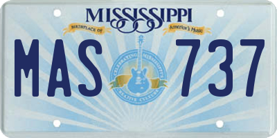 MS license plate MAS737