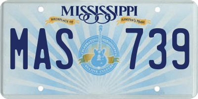 MS license plate MAS739