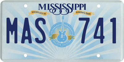 MS license plate MAS741