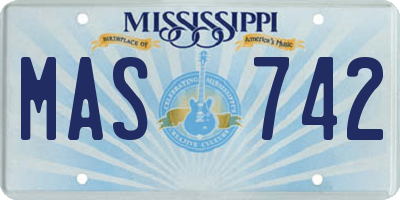 MS license plate MAS742