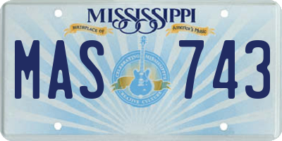MS license plate MAS743