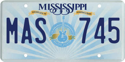 MS license plate MAS745