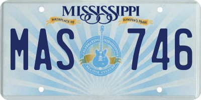 MS license plate MAS746