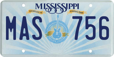 MS license plate MAS756