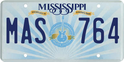 MS license plate MAS764