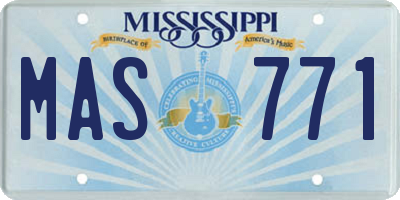 MS license plate MAS771