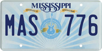 MS license plate MAS776