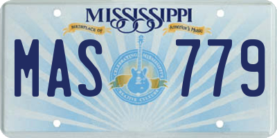 MS license plate MAS779