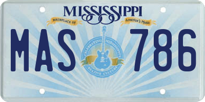 MS license plate MAS786